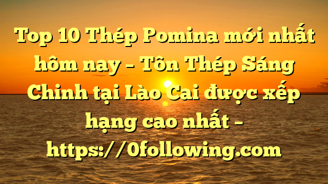 Top 10 Thép Pomina mới nhất hôm nay – Tôn Thép Sáng Chinh tại Lào Cai  được xếp hạng cao nhất – https://0following.com