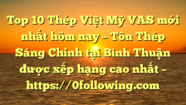 Top 10 Thép Việt Mỹ VAS mới nhất hôm nay – Tôn Thép Sáng Chinh tại Bình Thuận  được xếp hạng cao nhất – https://0following.com