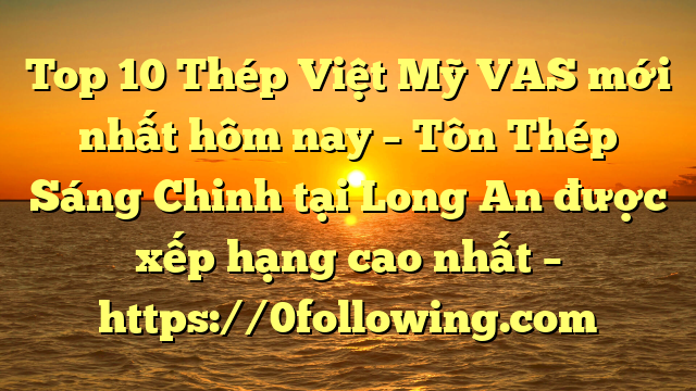 Top 10 Thép Việt Mỹ VAS mới nhất hôm nay – Tôn Thép Sáng Chinh tại Long An  được xếp hạng cao nhất – https://0following.com