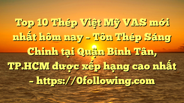 Top 10 Thép Việt Mỹ VAS mới nhất hôm nay – Tôn Thép Sáng Chinh tại Quận Bình Tân, TP.HCM  được xếp hạng cao nhất – https://0following.com