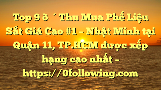 Top 9 🔴Thu Mua Phế Liệu Sắt Giá Cao #1 – Nhật Minh tại Quận 11, TP.HCM  được xếp hạng cao nhất – https://0following.com